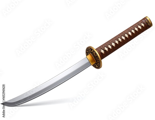 Detailed illustration of a katana