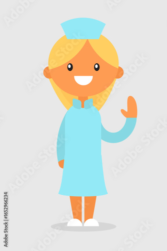 Smiling Nurse Cartoon Character Illustration