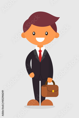 Cartoon Businessman with Briefcase
