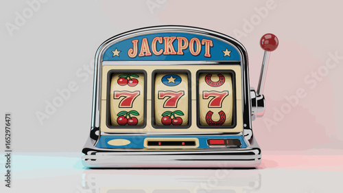 This striking slot machine depicts a colorful jackpot theme, combining traditional symbols and modern design to represent luck, excitement, and the thrill of gambling.