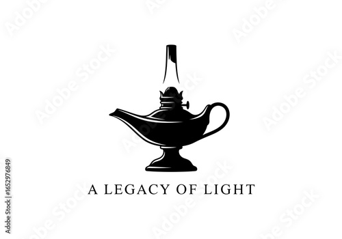 Legacy of light oil lamp illustration isolated on white background