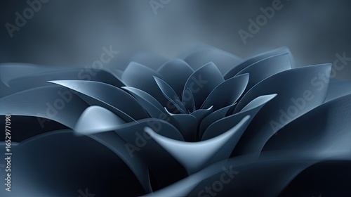 Intricate, dark blue floral design.
