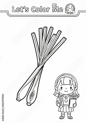 Page for drawing fresh and attractive lemongrass leaves