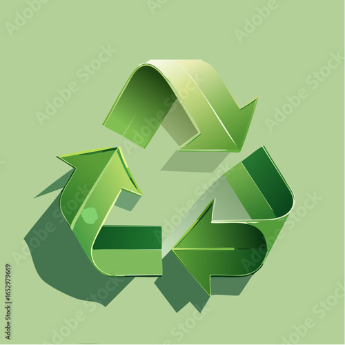 Icône géométrique du recyclage en vert
