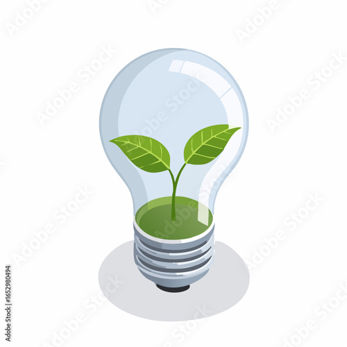 Illustration moderne d’une ampoule écologique