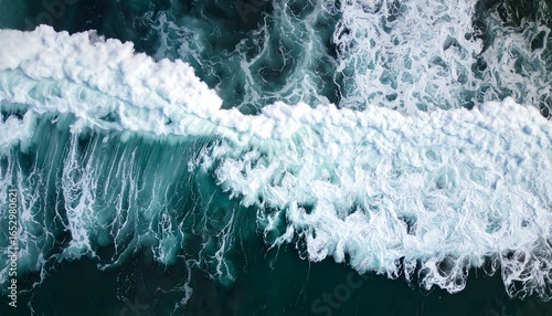 Fototapeta Naklejka Na Ścianę i Meble -  Powerful ocean wave from above