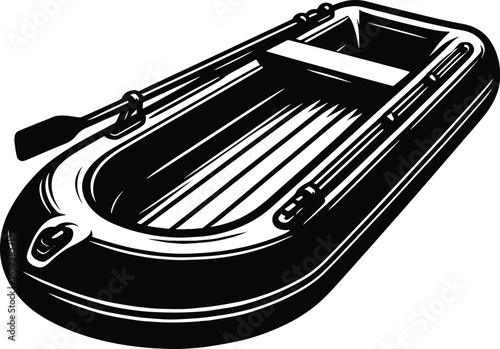 Inflatable paddle lifeboat vector illustration isolated on a white background