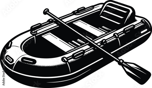 Inflatable paddle lifeboat vector illustration isolated on a white background