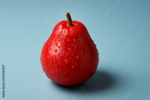 Poster of a fresh and ripe water apple, appearing with perfect shape and color.