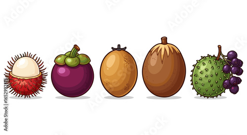 Exotic Tropical Fruit Medley: A Colorful and Delicious Still Life
