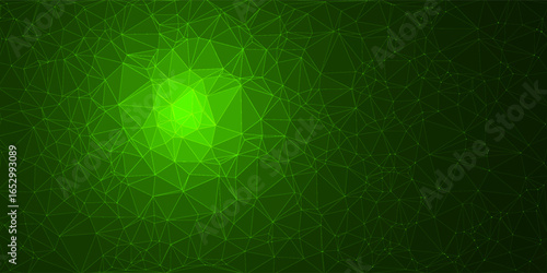 dark green triangles network trendy abstract background