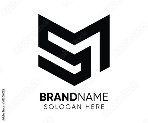 MS monogram initials letter logo concept. SM icon design
