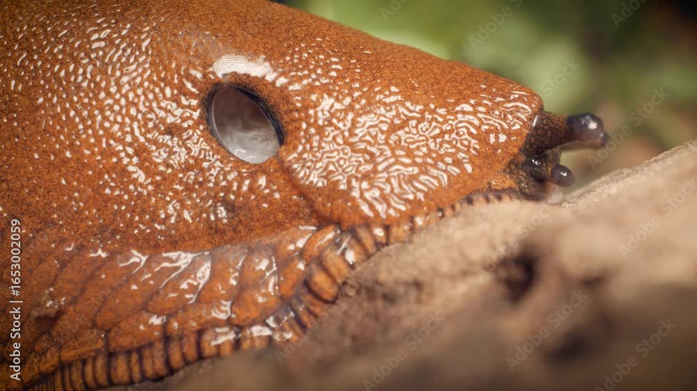 Vilnius, Lithuania – August 17, 2025. Close-up of the red slug (Arion ...