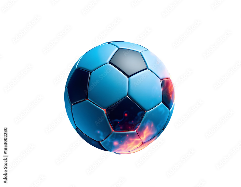 Fototapeta premium Futuristic Soccer Ball with Glowing Effects