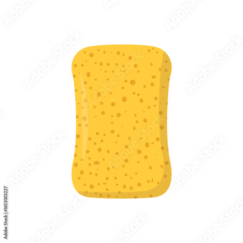 Yellow sponge icon for washing and bathing vector