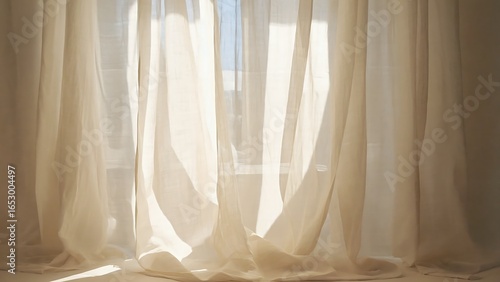 Sunlit sheer curtain, soft moody texture