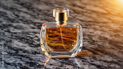 Vintage perfume bottle, retro aesthetic fragrance close‑up