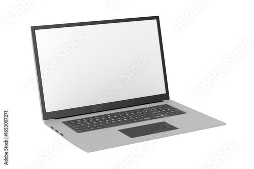Laptop on white background. Isolated 3D illustration