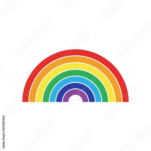 Colorful rainbow arc isolated on white background