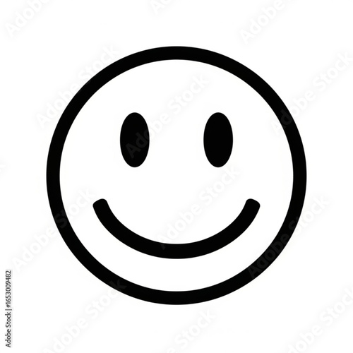 Simple smiley face icon isolated on white background