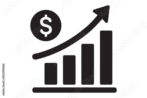 Profit Growth Icon. Financial Success, Business Progress, Investment Increase Symbol