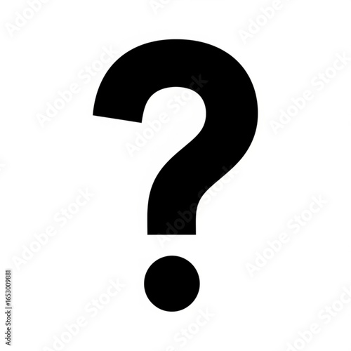 Black question mark symbol isolated on white background