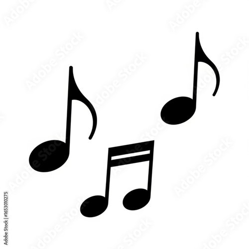 Musical notes isolated on white background