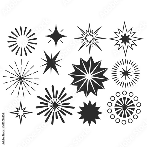  spiky, spherical objects against a white background. Silhouette vector art.eps