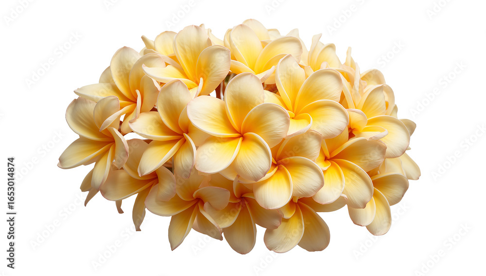 Radiant Cluster of Plumeria Blossoms on Isolated Transparent Background Showcase of Floral Beauty Radiant Cluster of Plumeria Blossoms on Isolated Transparent Background Showcase of Floral Beauty