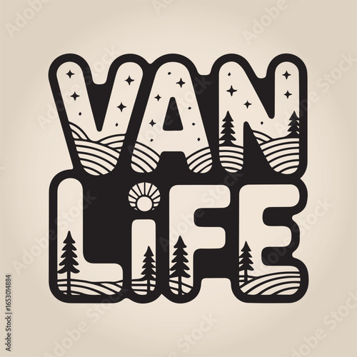 Vintage Vanlife Road Illustration – Inner Journey Concept