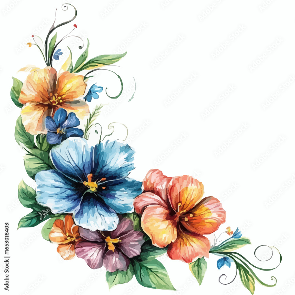 Obraz premium watercolor flowers for decoration generative AI