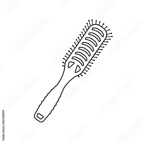 Black Outlined Paddle Brush Illustration