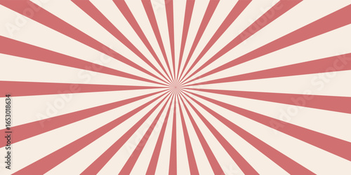 Retro background with rays or stripes in the center. Sunburst or solar burst retro background. Starburst abstract background. Vector illustration