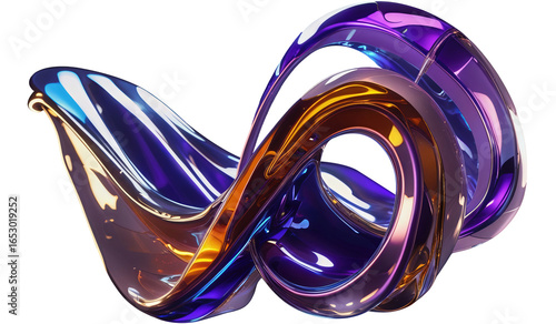 3d Holographic Glossy Fluid Gradient Abstract Shape With Vibrant Light Creative Digital Design