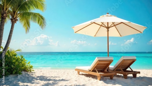 Wallpaper Mural Serene scene of an open umbrella providing shade on a sunny day, evoking a sense of calm and relaxation Perfect for themes of tranquility, escape, and summer serenity , comfort, carefree, sunny Torontodigital.ca