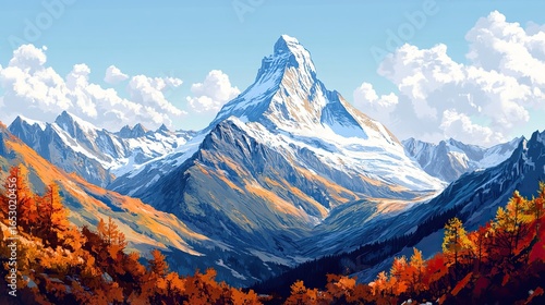 Matterhorn slopes in autumn -