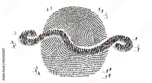 Human fingerprint created with community people