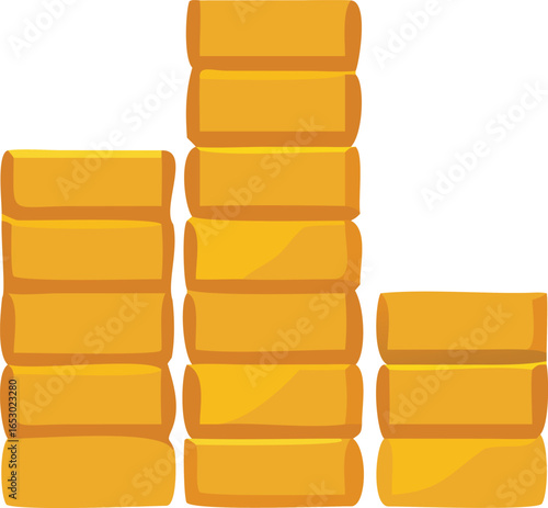 gold bars isolated on white background