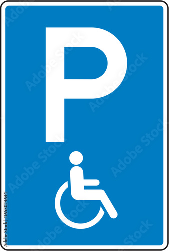 parking sign on blue background
