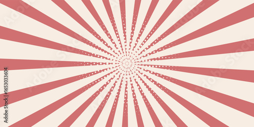 Retro background with rays or stripes in the center. Sunburst or solar burst retro background. Starburst abstract background. Vector