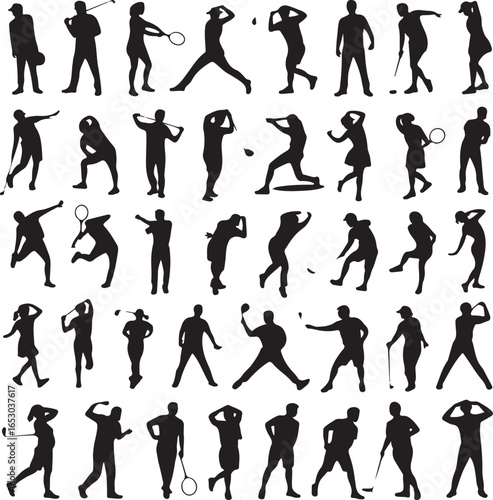 Tennis Player Silhouette Vector – Sports Design Collection

Tennis Racket and Ball Vector Bundle – Athlete Action Silhouettes

Tennis Silhouette Vector Set – Sport Icon and Logo Design