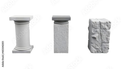 Architectural Columns Classical Square and Stone Textures