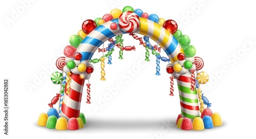 Candy Arch Festive Entrance for Events (AI Generated)