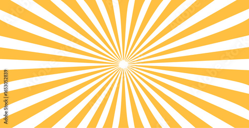  Simple  background with orange-yellow stripes. Sunburst radial vector.