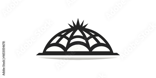 Black and white food dome illustration graphic