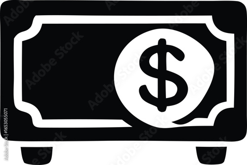 dollar sign on black background