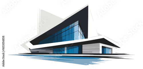 Modern architectural building illustration