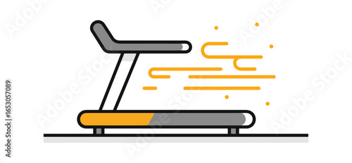 Modern flat design treadmill illustration