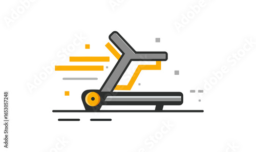Modern treadmill graphic illustration