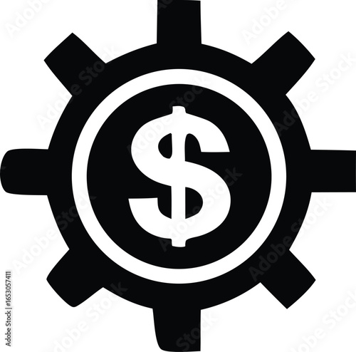 dollar symbol on a wheel